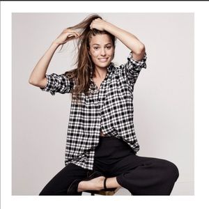 MADEWELL Bridgeport Oversized Flannel Shirt Sz Sm
